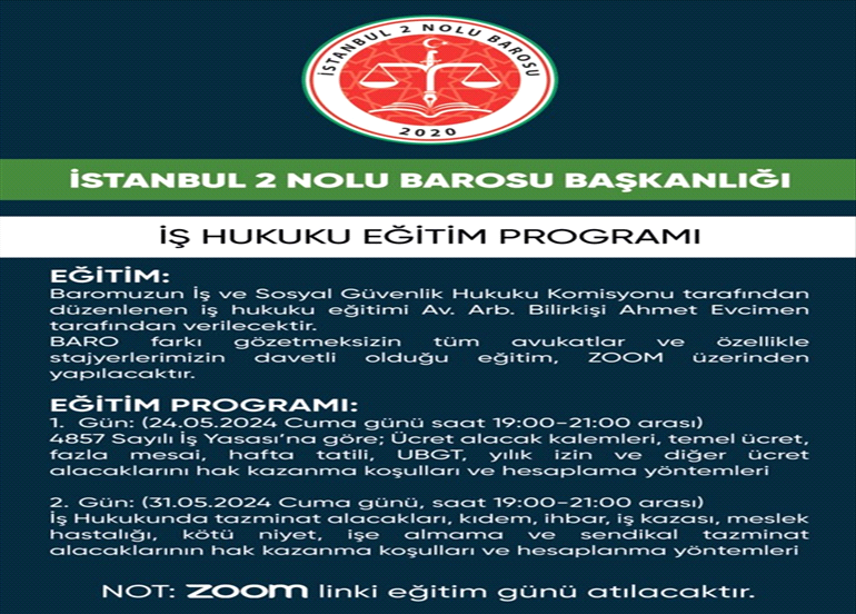 İŞ HUKUKU EĞİTİM PROGRAMI
