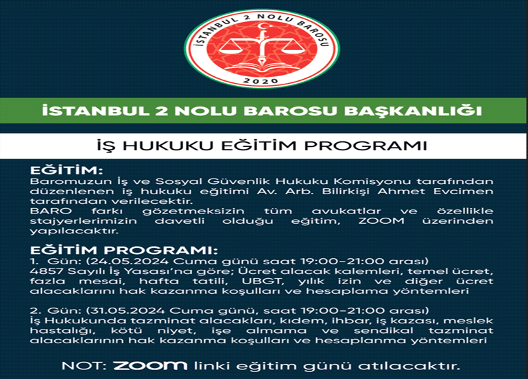 İŞ HUKUKU EĞİTİM PROGRAMI