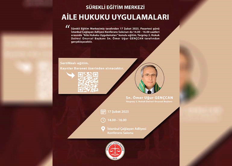 Konferans Duyurusu: "Aile Hukuku Uygulamaları"