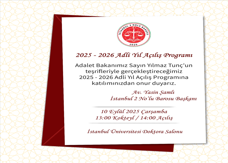 2025- 2026 ADLİ YIL AÇILIŞ PRORAMINA DAVET