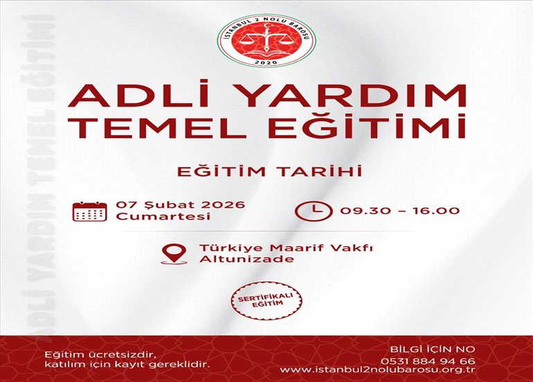 ADLİ YARDIM TEMEL EĞİTİMİ DUYURUSU