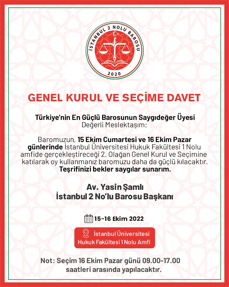 GENEL KURUL VE SEÇİME DAVET